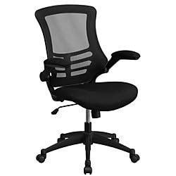 Flash Furniture Mid-Back Black Mesh Swivel Ergonomic Task Office Chair with Flip-Up Arms