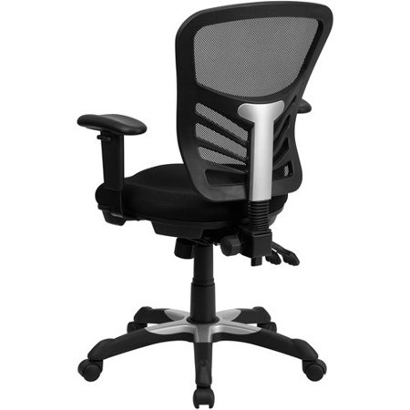 Flash Furniture Mid-Back Black Mesh Multifunction Executive Swivel Ergonomic Office Chair with Adjustable Arms