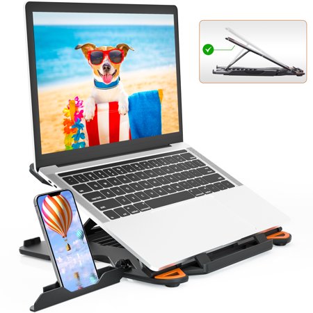 Laptop Stand for Desk, Adjustable Laptop Stand for Desk, Laptop Riser for MacBook Pro and Air 13 15 17 inch, Laptop Stands Adjustable, Ergonomic Computer Stand, Notebook Stand Patented SecureStop