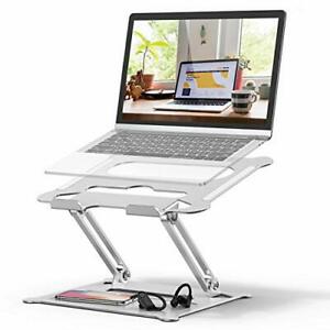 Adjustable Laptop Stand-TRUNIUM Ergonomic Portable Notebook Riser, Aluminum Computer Holder for Desk, Compatible with 10-15.6 inches Laptops, Silver