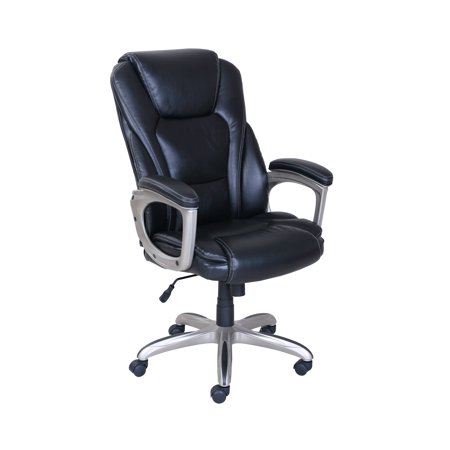 Serta Big & Tall Executive Office Chair High Back All Day Comfort Ergonomic Lumbar Support, Bonded Leather, Black