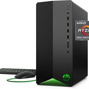 HP Pavilion Gaming Desktop, AMD Radeon RX 5500, AMD Ryzen 3 5300G Processor, 8 GB RAM, 512 GB SSD, Windows 11 Home, 9 USB Ports, Keyboard and Mouse