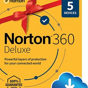 Norton 360 Deluxe, 2023 Ready, Antivirus software for 5 Devices with Auto Renewal – Includes VPN, PC Cloud Backup & Dark Web Monitoring [Download]